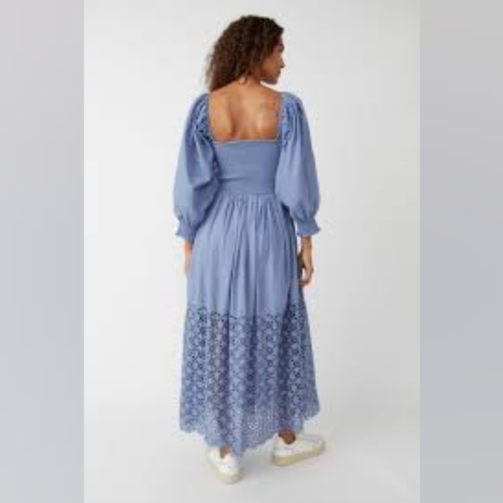 Free People Light Blue Eyelet Maxi Dress - Picture 3 of 9